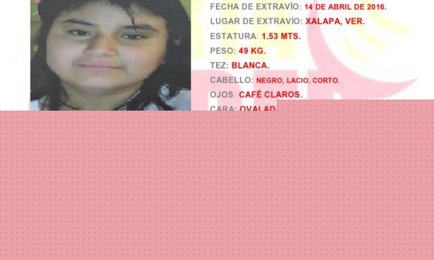 Activan Alerta Amber por desaparición de menor de 14 años, en Xalapa