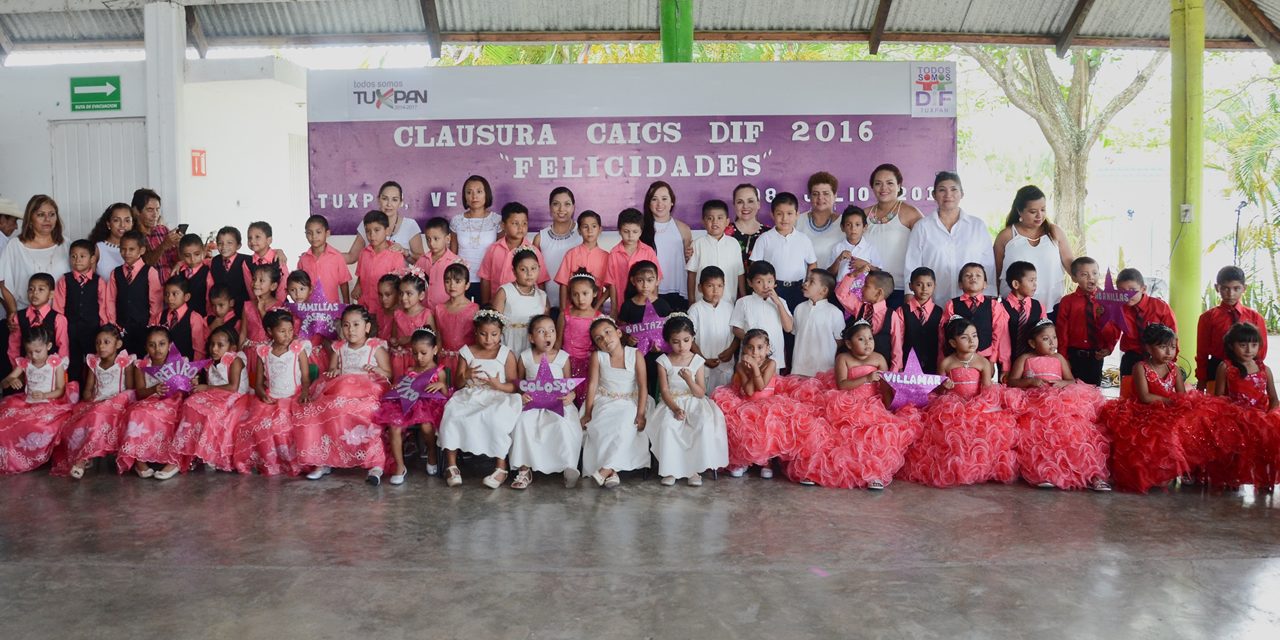 Finalizan su educación preescolar 55 niñas y niños de los CAIC DIF Tuxpan