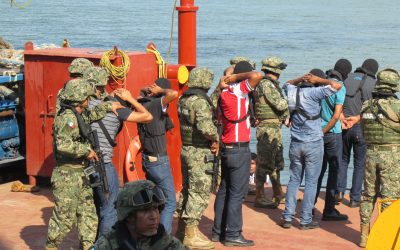 SEMAR realiza simulacro de Protecciòn de Buques e Instalaciones Portuarias