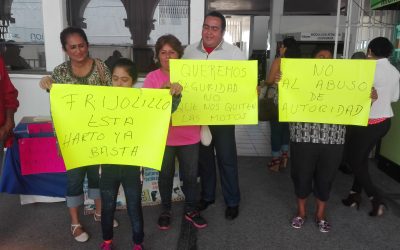 Habitantes de Frijolillo se manifiestan en contra de Tránsito y SSPM
