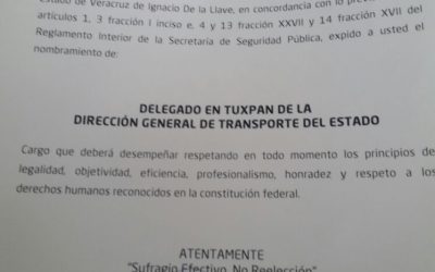 Cambios en la dirección de Transporte Público del Estado en Tuxpan