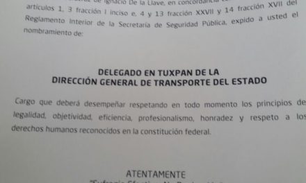 Cambios en la dirección de Transporte Público del Estado en Tuxpan