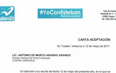 CONFIRMA ESTEBAN SALAS PARTICIPACIÓN EN EL DEBATE FOROTUXPAN