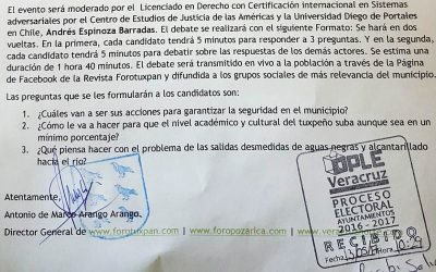 APRUEBAN EL DEBATE DE CANDIDATOS DE FOROTUXPAN