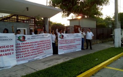 Se manifiestan trabajadores del Poder Judicial de la Federación