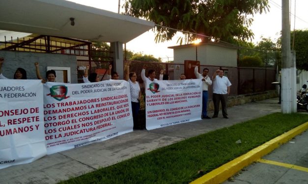 Se manifiestan trabajadores del  Poder Judicial de la Federación