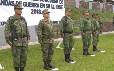 SEDENA realizan Concurso de Bandas de Guerra