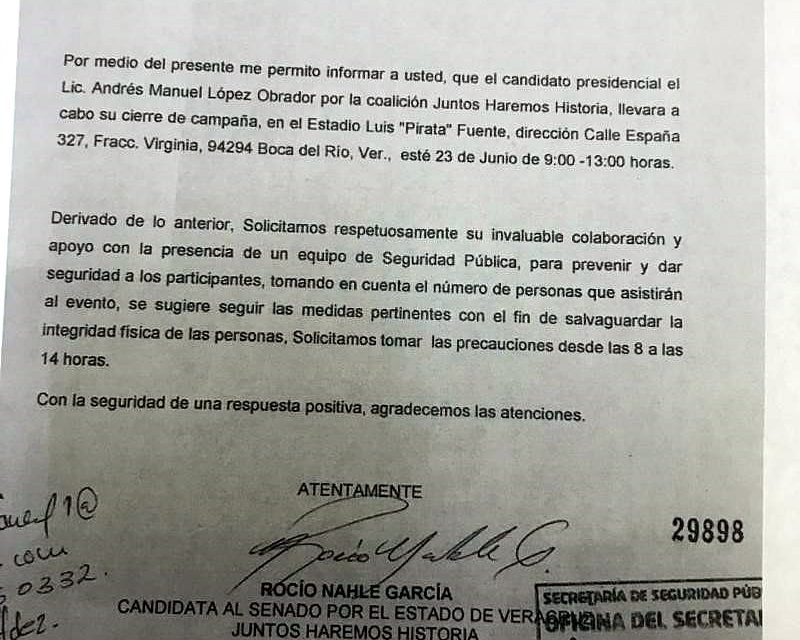 Falso que el Gobierno del Estado de Veracruz haya bloqueado el evento de cierre de campaña del partido MORENA, por el contrario, se les dieron todas las facilidades