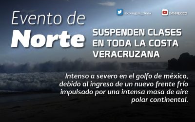 Este martes 13, se suspenden clases en 31 municipios, por ingreso del Frente Frío 10