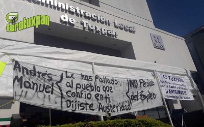 Sin reanudar actividades en el SAT: Continúa Plantón