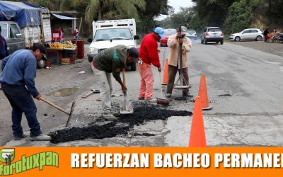 Refuerzan programa de bacheo permanente