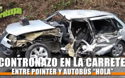 ENCONTRONAZO EN LA CARRETERA entre Pointer y autobús «HOLA»