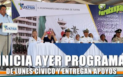 Inicia programa de lunes cívico y entregan apoyos en escuelas