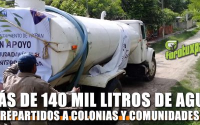 En dos días más de 140 mil litros de agua a colonias y comunidades