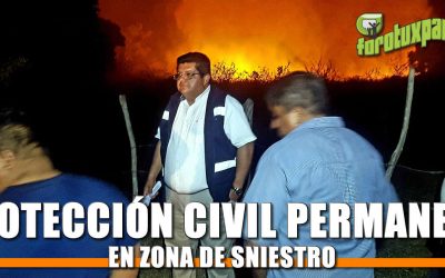 Protección Civil se mantiene permanente en zona de siniestro