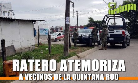 Ratero atemoriza a vecinos de la Quintana Roo