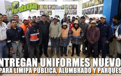 Se realiza entrega de uniformes a personal de limpia, alumbrado, parques y jardines