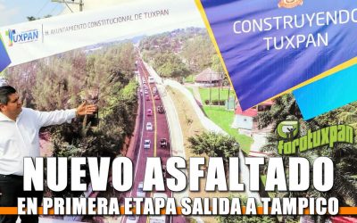 Nuevo asfaltado en primera etapa salida a Tampico