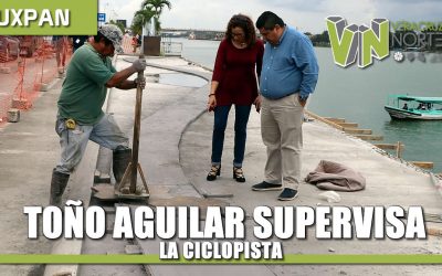Toño Aguilar supervisa ciclopista, la nueva cara de Tuxpan
