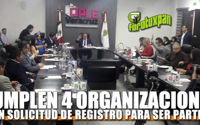 Cumplen 4 organizaciones con solicitud de registro para conformar nuevos partidos POLÍTICOS