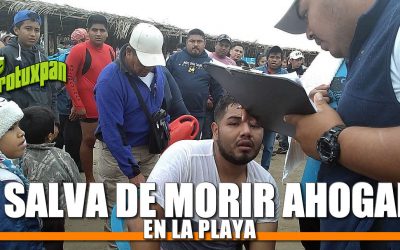 Se salva de morir ahogado en la playa.