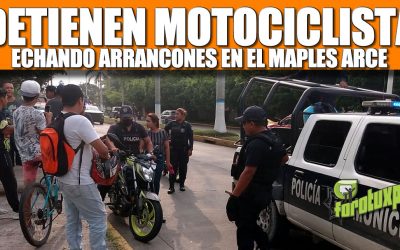 DETIENEN A MOTOCICLISTA ECHANDO ARRANCONES EN EL MAPLES ARCE