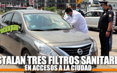 Instalan tres filtros sanitarios en accesos de la ciudad