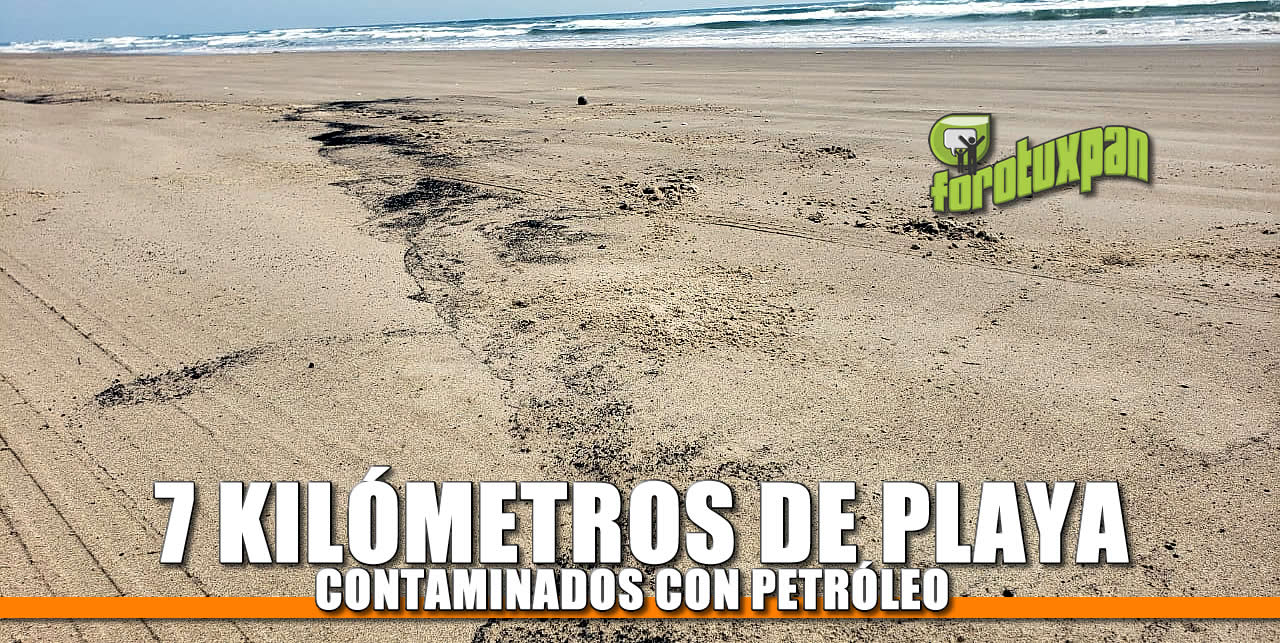 7 Kilómetros de Playa contaminados con petróleo