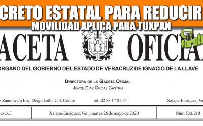 DECRETO ESTATAL PARA REDUCIR LA MOVILIDAD APLICABLE A TUXPAN