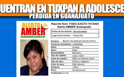 Encuentran en Tuxpan a adolescente perdida en Guanajuato