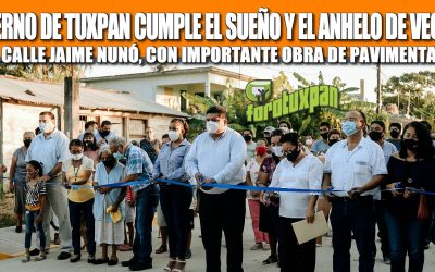 GOBIERNO DE TUXPAN CUMPLE EL SUEÑO Y EL ANHELO DE VECINOS DE LA CALLE JAIME NUNÓ, CON IMPORTANTE OBRA DE PAVIMENTACIÓN