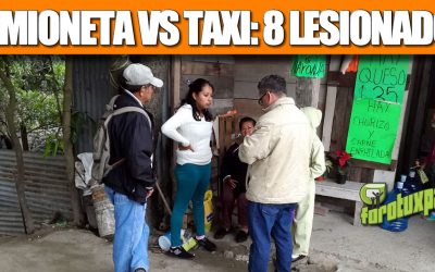 CAMIONETA VS TAXI: 8 LESIONADOS