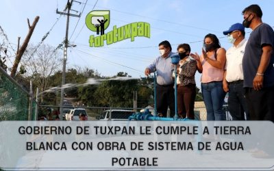 GOBIERNO DE TUXPAN LE CUMPLE A TIERRA BLANCA CON OBRA DE SISTEMA DE AGUA POTABLE