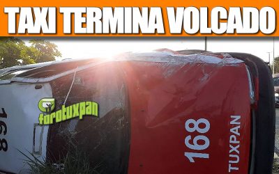 TAXI 168 TERMINA VOLCADO