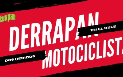 Se derrapan motociclistas