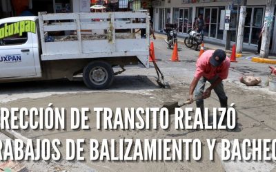 DIRECCIÓN DE TRANSITO REALIZÓ TRABAJOS DE BALIZAMIENTO Y BACHEO
