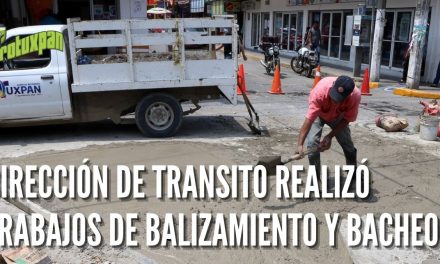 DIRECCIÓN DE TRANSITO REALIZÓ TRABAJOS DE BALIZAMIENTO Y BACHEO