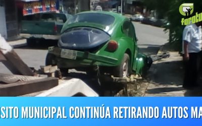 TRANSITO MUNICIPAL CONTINÚA RETIRANDO AUTOS MACETA