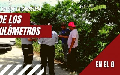 Sale del camino en el KM 8 de la Tuxpan-Cazones
