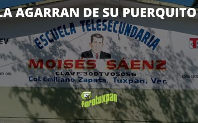 AGARRARON DE SU PUERQUITO A LA TELESECUNDARIA MOISÉS SÁENZ