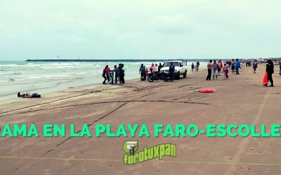 DRAMA EN LA PLAYA FARO-ESCOLLERA