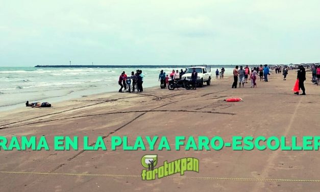 DRAMA EN LA PLAYA FARO-ESCOLLERA