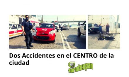 Dos accidentes, en el centro de Tuxpan