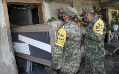 Ejército Mexicano continua con la repartición de enseres en la parte norte de Veracruz