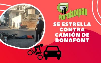 Se estrella contra camión de Bonafont