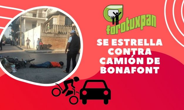 Se estrella contra camión de Bonafont