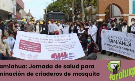 Jornada de salud para la eliminación de criaderos de mosquitos en Tamiahua