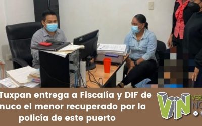 DIF Tuxpan entrega a Fiscalía y DIF de Pánuco el menor recuperado por la policía de este puerto