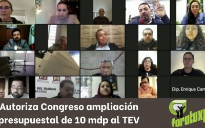 Autoriza Congreso ampliación presupuestal de 10 mdp al TEV