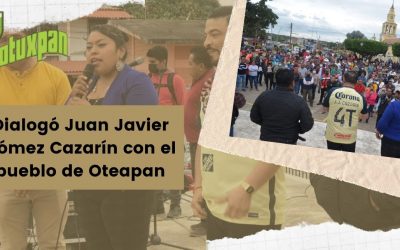 Dialogó Juan Javier Gómez Cazarín con el pueblo de Oteapan